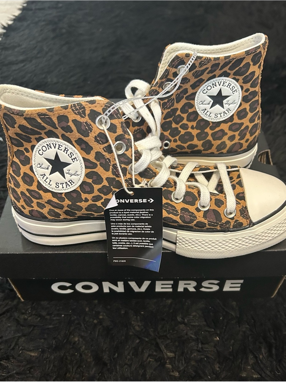 CONVERSE Ctas animal print suede platform lace up shoes sneakers sz 8 new - Picture 7 of 8
